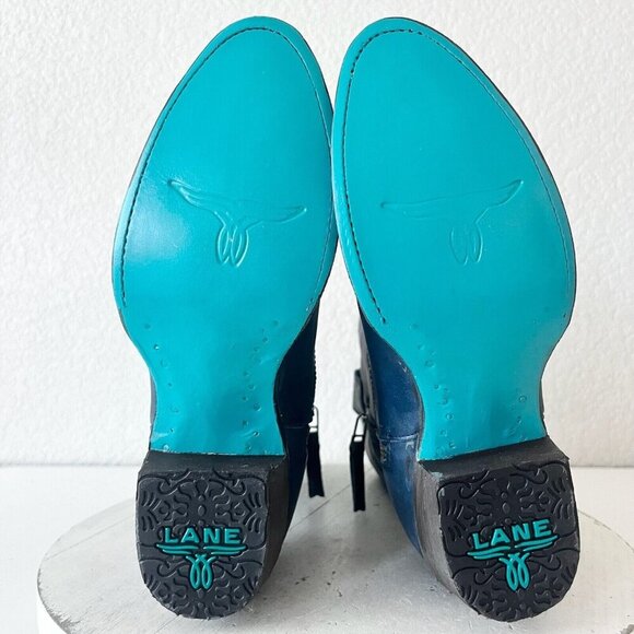 Lane PLAIN JANE Womens Cowboy Midi Boots 5 Blue Western Cowgirl Short Boot - Picture 10 of 13